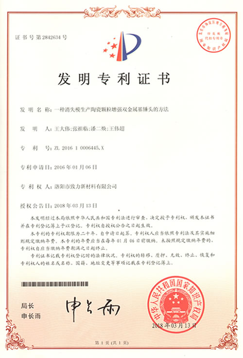 Patent Certificate 03